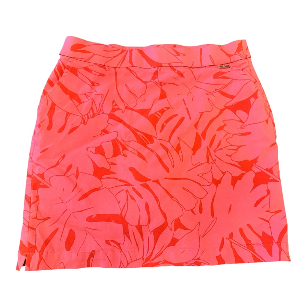 Rafaella Womens Skort Stretch Pink Palm High Low Small PreOwned